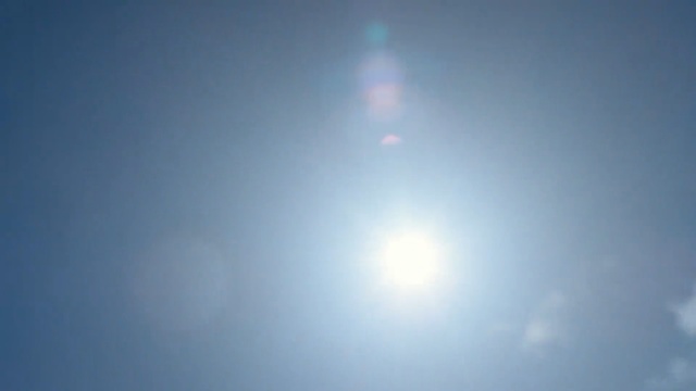 Video Reference N2: Sky, Daytime, Atmosphere, Blue, Atmospheric phenomenon, Light, Sunlight, Lens flare, Sun, Calm