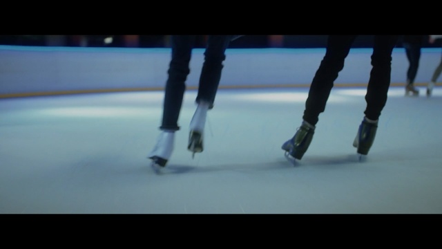 Video Reference N1: skating, blue, white, footwear, ice skating, ice, light, winter sport, fun, ice skate