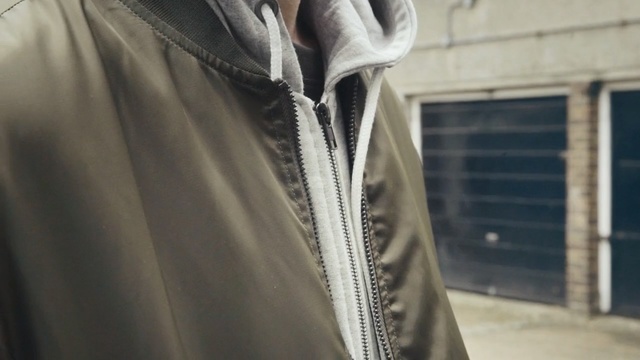 Video Reference N1: White, Jacket, Textile, Outerwear, Photography, Leather jacket, Leather, Person