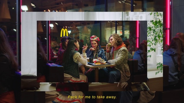 Video Reference N0: Snapshot, Event, Room, Night, Restaurant, Leisure, Window, Fast food restaurant, Street, Fast food, Person