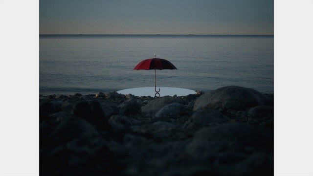 Video Reference N3: Photograph, Sky, Sea, Umbrella, Red, Horizon, Coast, Water, Beach, Ocean