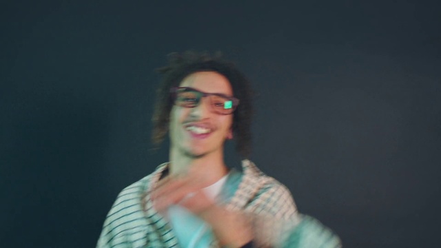 Video Reference N2: Face, Blue, Head, Chin, Fun, Forehead, Glasses, Performance, Human, Eyewear
