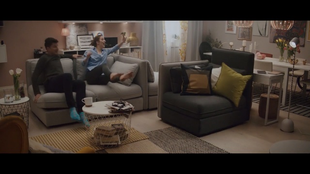 Video Reference N2: Living room, Couch, Furniture, Room, Interior design, Chair, Sofa bed, Loveseat, Snapshot, Floor