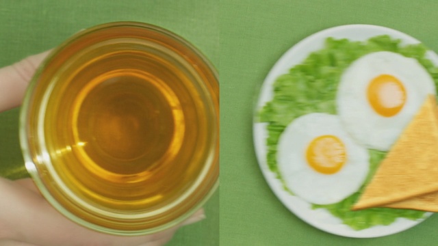 Video Reference N0: tea, bowl, dish, food, container, cup, healthy, glass