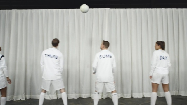 Video Reference N12: white, clothing, t shirt, sportswear, shoulder, male, team, uniform, outerwear, jersey, Person