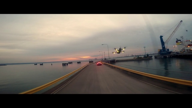 Video Reference N2: Sky, Road, Water, Atmospheric phenomenon, Cloud, Morning, Mode of transport, Horizon, Fixed link, Infrastructure