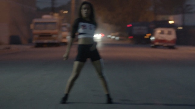 Video Reference N0: light, snapshot, street, road, girl, night, recreation, midnight, darkness, Person