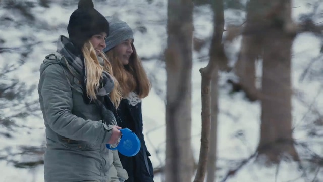 Video Reference N2: winter, snow, tree, freezing, geological phenomenon, fun, ice, adventure, girl, Person