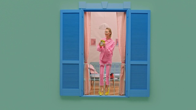 Video Reference N4: pink, text, product, product, window, door