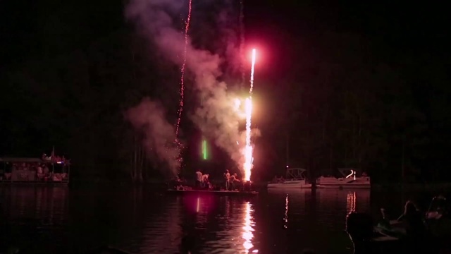 Video Reference N2: Fireworks, Event, Night, Water, Midnight, Fête, Recreation, Sky, Holiday, New year