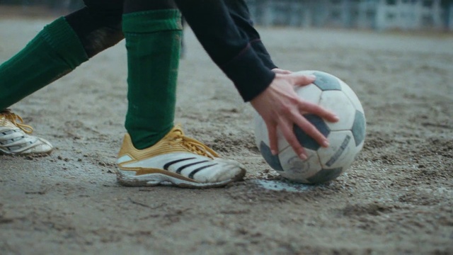 Video Reference N3: Ball, Soccer ball, Footwear, Football, Shoe, Leg, Team sport, Soccer, Sports equipment, Foot, Person