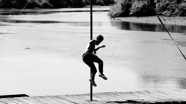 Video Reference N4: water, black and white, photography, monochrome photography, tree, monochrome, reflection, recreation, girl