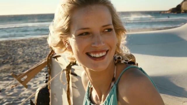 Video Reference N6: human hair color, blond, vacation, summer, fun, surfer hair, long hair, brown hair, smile, girl, Person