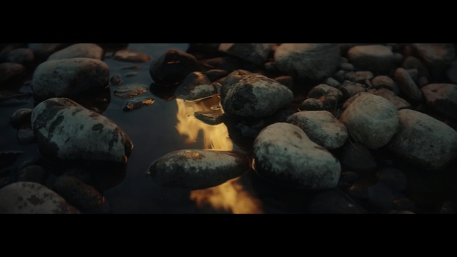 Video Reference N1: water, rock, reflection, darkness, atmosphere, pebble, material, organism, computer wallpaper, night