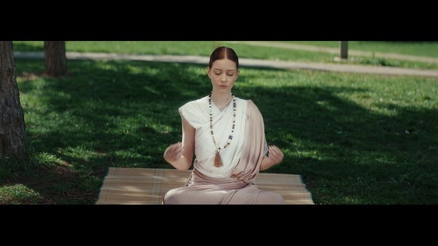 Video Reference N1: Sitting, Meditation, Photography, Temple, Neck, Fictional character, Happy, Smile