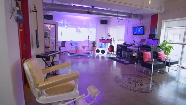 Video Reference N2: purple, room, interior design, real estate, beauty salon, Person
