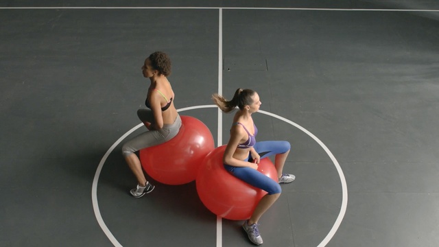 Video Reference N2: exercise equipment, swiss ball, shoulder, physical fitness, joint, ball, arm, physical exercise, balance, knee