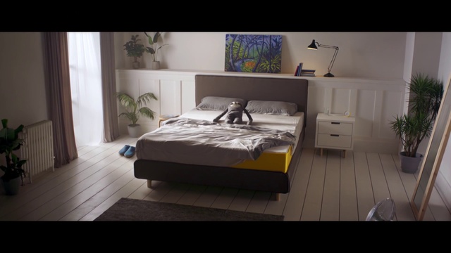 Video Reference N0: Bedroom, Bed, Furniture, Bed frame, Room, Mattress, Property, Floor, Box-spring, Architecture