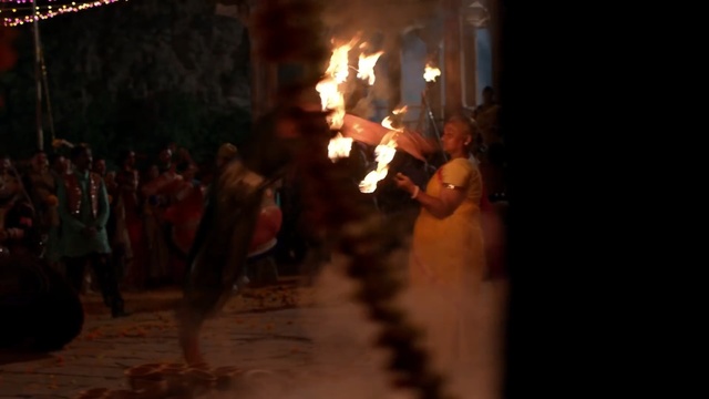 Video Reference N0: bonfire, fire, darkness, performance art, event, flame, night, fun, crowd, tradition