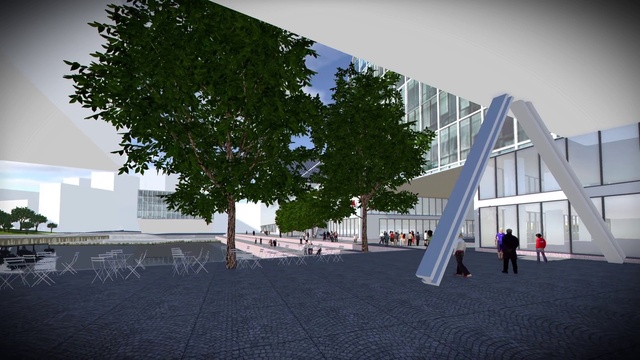 Video Reference N5: Architecture, Tree, Design, Building, Urban design, Material property, Facade, Headquarters, House, Plant