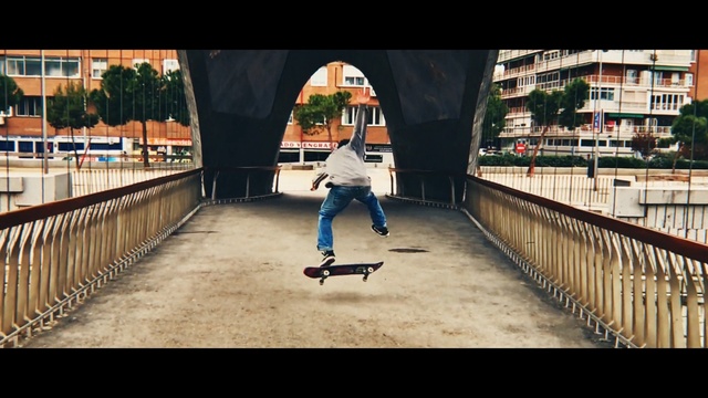 Video Reference N6: urban area, skateboarder, skateboarding, recreation, sky, city, fun, skateboard, longboard, freebord
