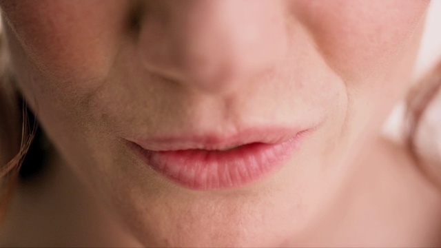Video Reference N2: lip, face, cheek, skin, nose, chin, eyebrow, close up, mouth, eyelash