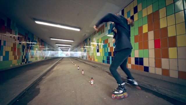 Video Reference N3: urban area, fun, skateboarder, recreation, road, skateboarding, street, skateboard, freebord, sports equipment