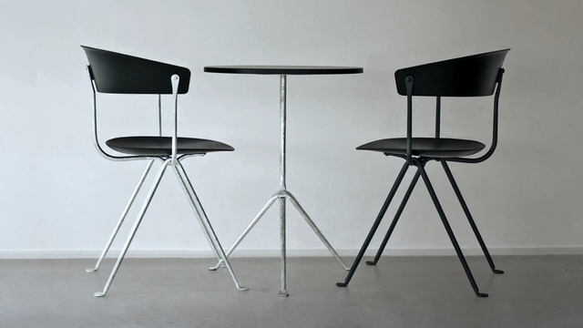 Video Reference N2: Furniture, Chair, Table, Bar stool, Design, Material property, Still life photography, Armrest, Steel