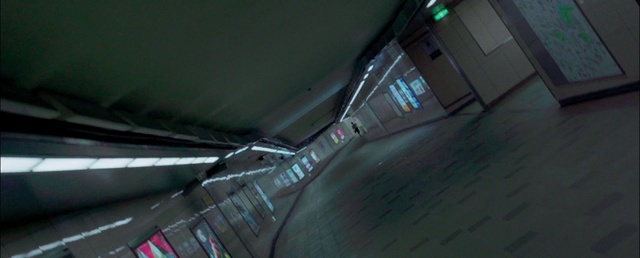 Video Reference N3: mode of transport, light, structure, architecture, darkness, night, glass, technology, screenshot, angle