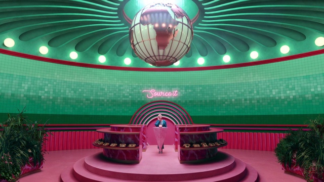Video Reference N1: Green, Architecture, Ceiling, Magenta, Building, Stage, Symmetry