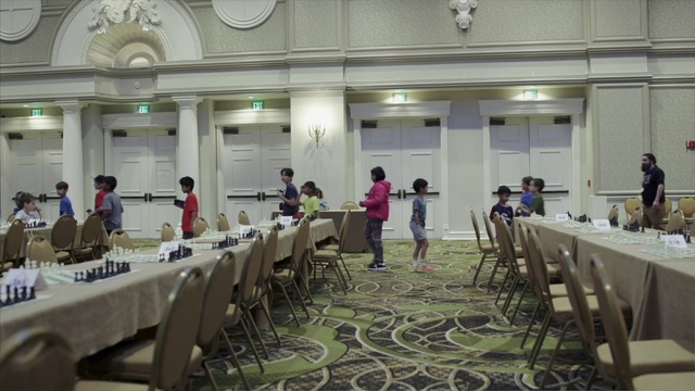 Video Reference N2: Function hall, Restaurant, Event, Building, Room, Table, Meal, Interior design