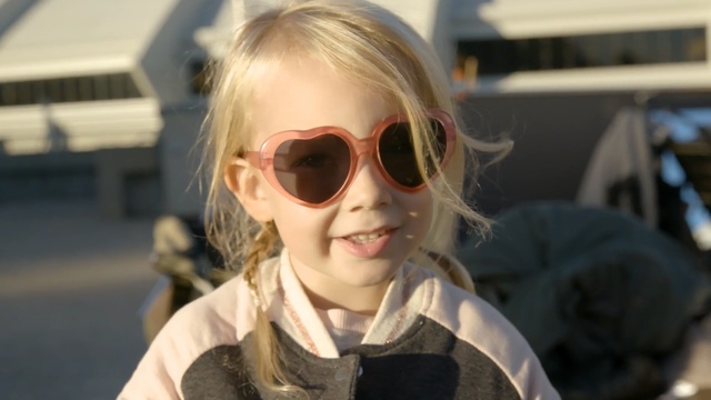 Video Reference N9: eyewear, glasses, sunglasses, vision care, human hair color, blond, girl, cool, child, product, Person