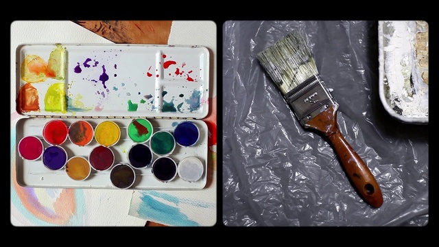 Video Reference N3: Watercolor paint, Painting, Palette, Visual arts, Paint, Material property, Art, Colorfulness