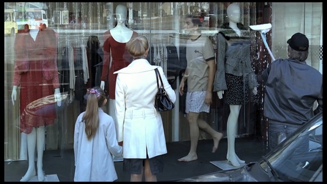Video Reference N1: Mannequin, Display window, Fashion, Boutique, Dress, Costume design, Doll, Fashion design, Retail, Display case