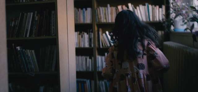 Video Reference N7: Snapshot, Black hair, Room, Book, Library, Long hair, Photography, Darkness, Publication, Fiction