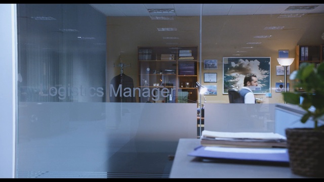 Video Reference N2: glass, interior design, window, office, Person