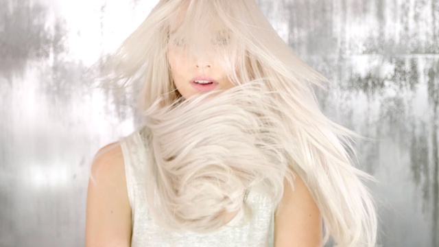 Video Reference N12: Hair, Blond, White, Hairstyle, Long hair, Beauty, Layered hair, Pink, Shoulder, Hair coloring, Person