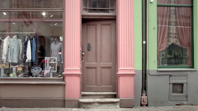 Video Reference N5: Property, Building, Fixture, Door, Architecture, Pink, Wood, Wall, Material property, Facade