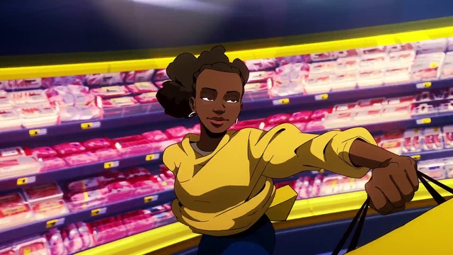Video Reference N5: Cartoon, Yellow, Art, T-shirt, Magenta, Fun, Games, Fictional character, Retail, Font