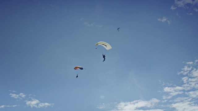 Video Reference N7: Cloud, Sky, Parachute, Paragliding, Parachuting, Air travel, Slope, Windsports, Cumulus, Travel