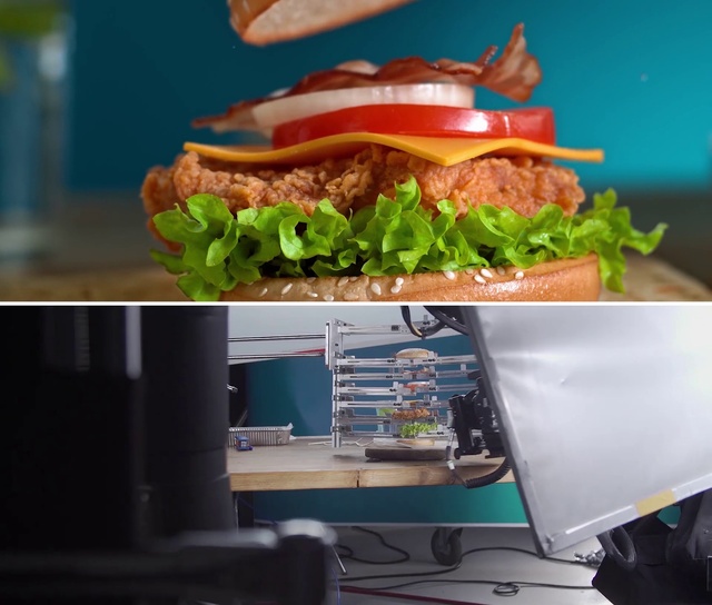 Video Reference N13: Food, Sandwich, Recipe, Bun, Cuisine, Ingredient, Dish, Toy, Hamburger, Fast food