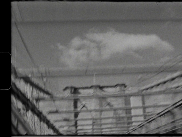 Video Reference N1: Cloud, Sky, Rectangle, Electricity, Style, Black-and-white, Fence, Wire fencing, Font, Parallel
