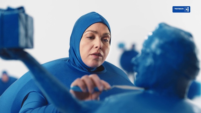 Video Reference N1: Blue, Azure, Gesture, Happy, Headgear, Sky, Electric blue, Landscape, Fun, Leisure