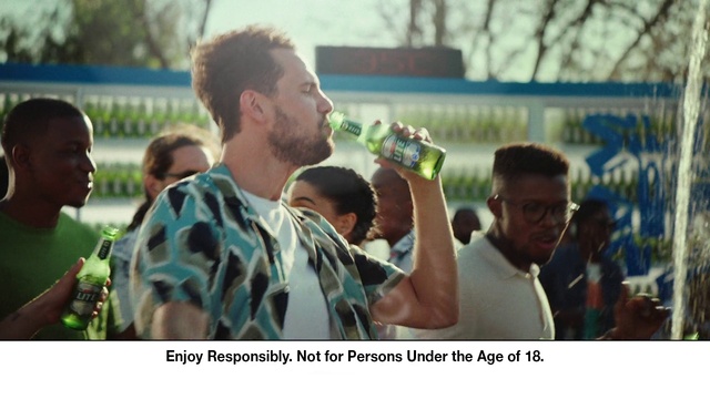 Video Reference N21: Shirt, Bottle, Gesture, Interaction, Tree, Drink, Fun, Happy, Leisure, Adaptation