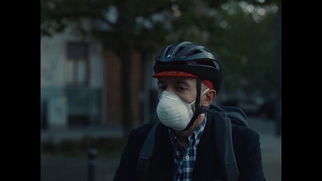 Video Reference N3: Outerwear, Helmet, Beard, Bicycle helmet, Bicycles--Equipment and supplies, Sports equipment, Headgear, Jacket, Glove, Tartan