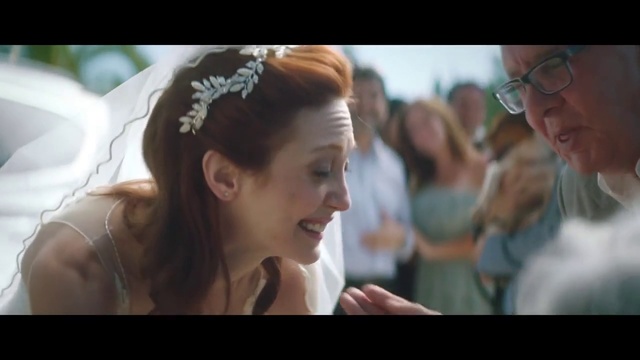 Video Reference N4: Glasses, Eyebrow, Smile, Ear, Flash photography, Happy, Bun, Eyewear, Wedding dress, Bridal veil