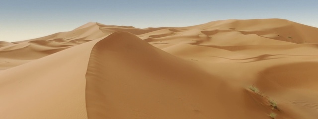 Video Reference N1: Brown, Sky, Erg, Landscape, Singing sand, Aeolian landform, Tints and shades, Slope, Dune, Horizon