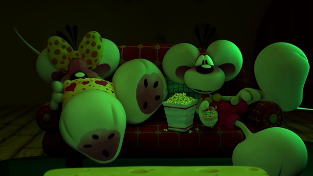 Video Reference N2: Green, Happy, Cartoon, Natural foods, Font, Toy, Sweetness, Games, Plant, Icing