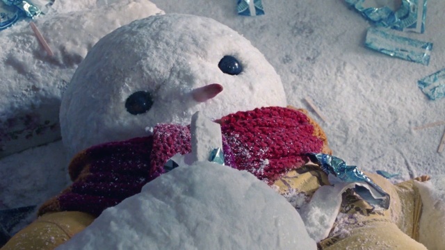 Video Reference N7: Snow, Toy, Organism, Pink, Freezing, Stuffed toy, Tree, Plush, Magenta, Happy