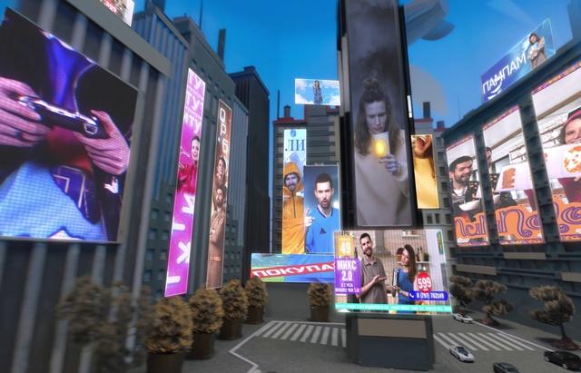 Video Reference N5: Blue, Sky, Purple, Building, Lighting, City, Display device, Facade, Flat panel display, Metropolis